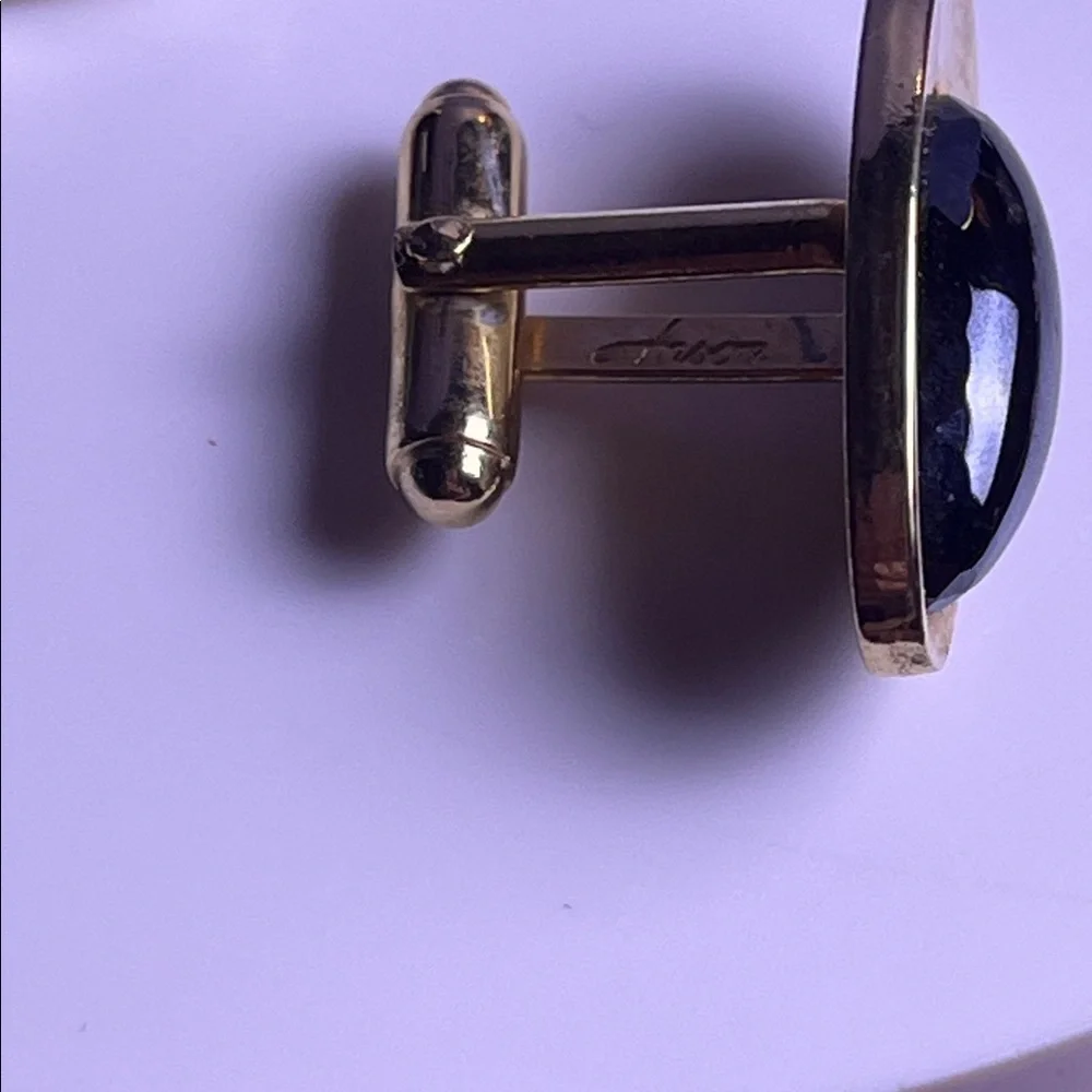 Anson vintage Gold and Black Oval Cufflinks